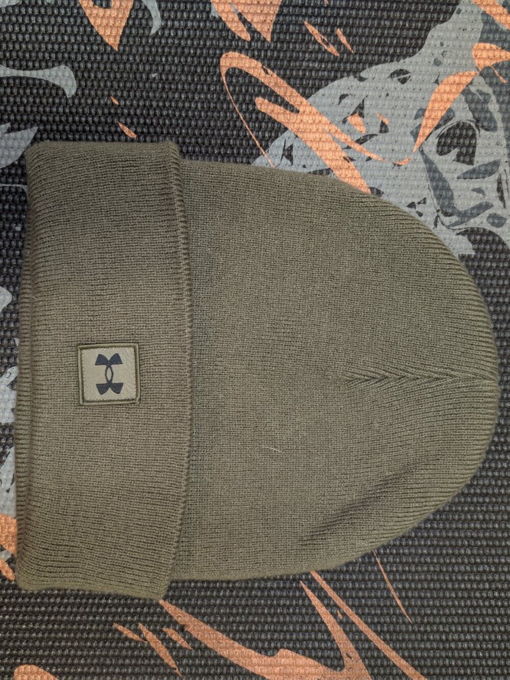Under Armour Ribbed Cuff Beanie Hat Olive Green